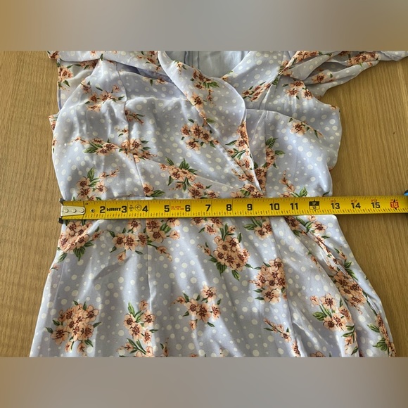 Lulu’s|Cairo Periwinkle Floral Print Ruffled Midi Dress,Polka Dot•Super Cute🫶🏻 - Picture 16 of 16